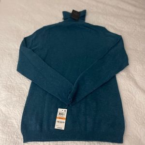 NWT - Charter Club Teal Cashmere Turtleneck. Size S.